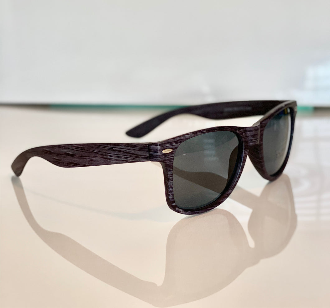 Heather Gray Wood Grain Sunglasses